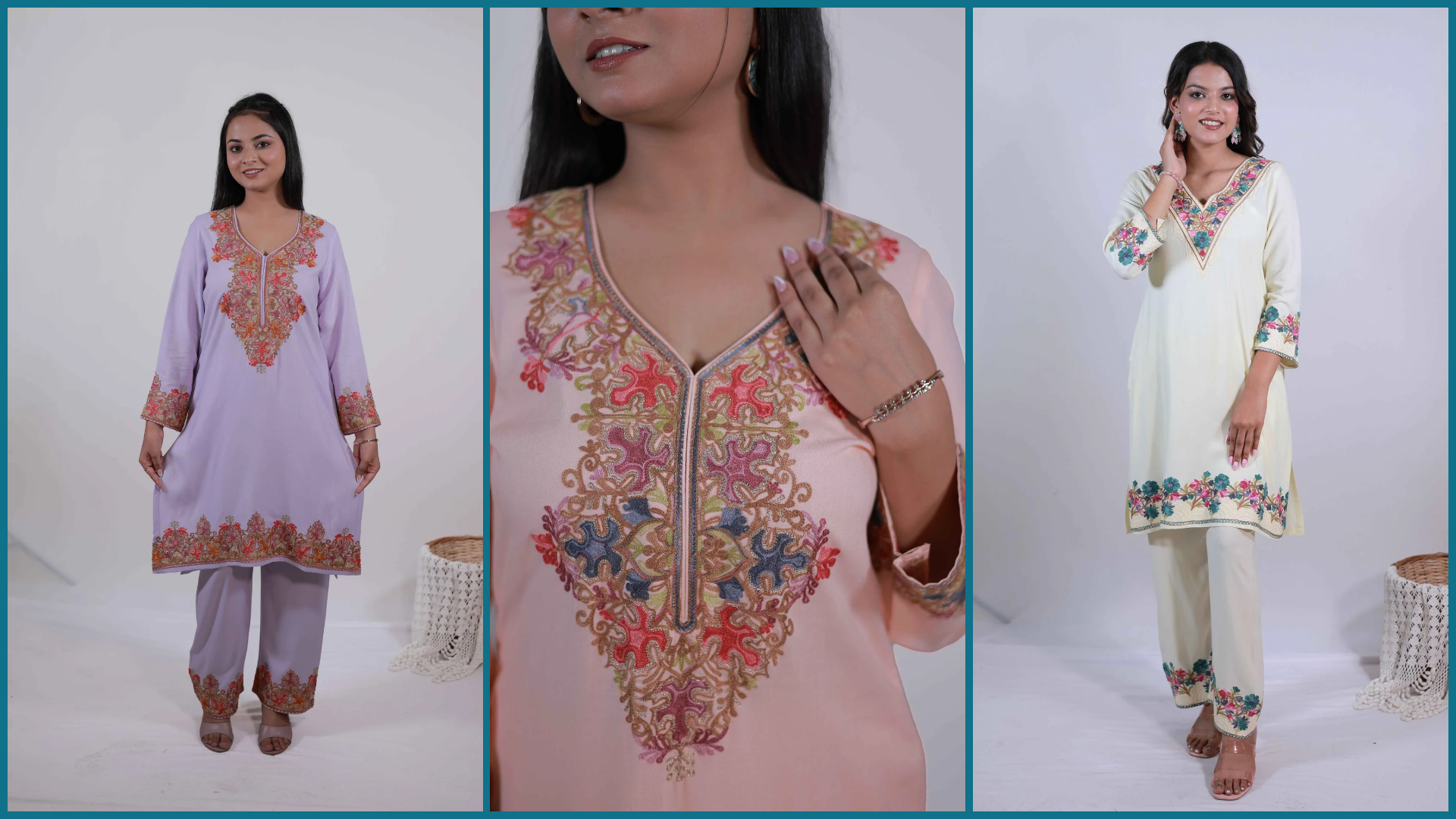 Woman wearing a minimal solid kurta set showcasing comfortable everyday ethnic wear with soft cotton fabric and elegant design