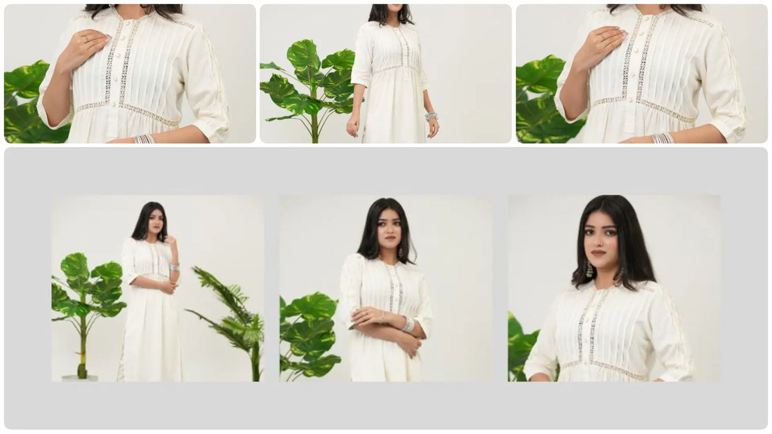 best white lace work kurta for holi women anf gen z girls