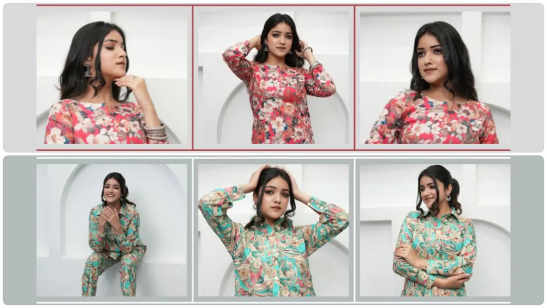 Woman wearing a Simroz kurta set highlighting soft fabric, minimal design, and comfortable everyday ethnic fashion