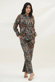Black Multiflora Co-ord Set - Simroz