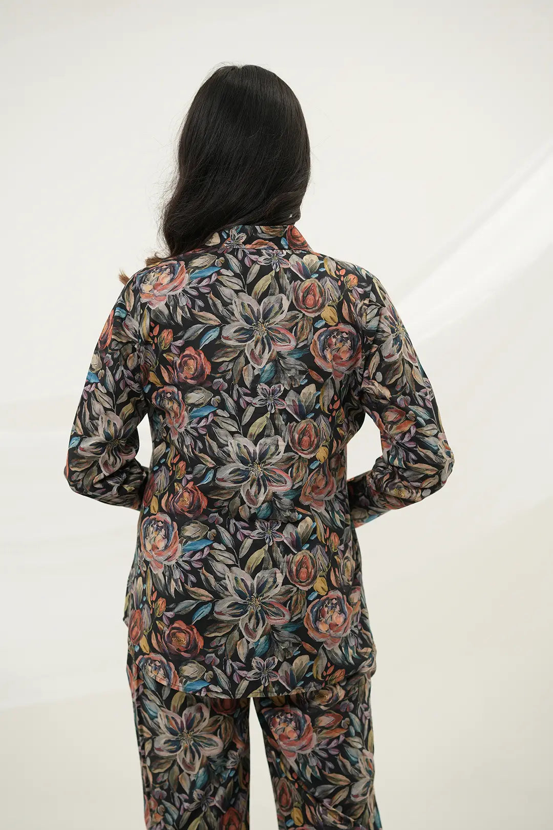 Black Multiflora Co-ord Set - Simroz