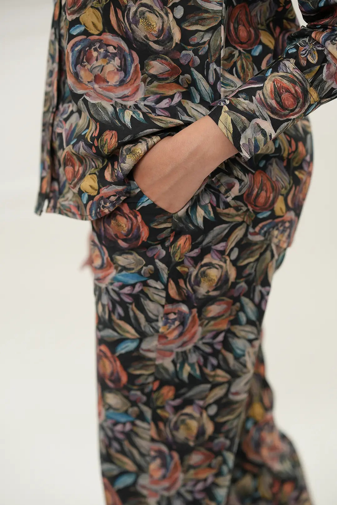 Black Multiflora Co-ord Set - Simroz