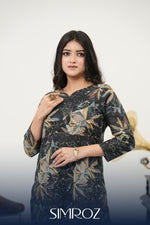 Midnight Sonata black digital print kurta set.