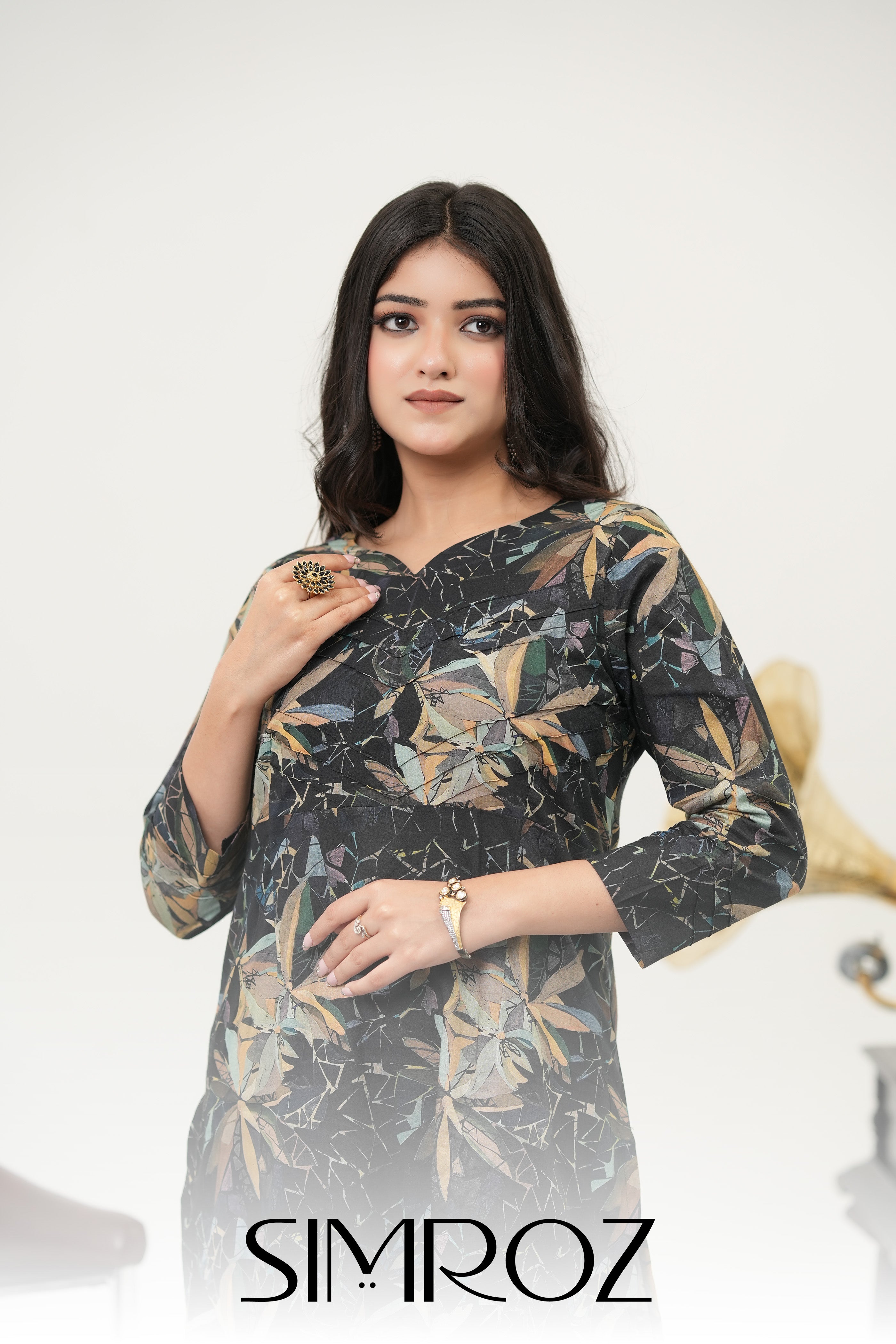 Midnight Sonata" Digital Print Kurta Set by Simroz