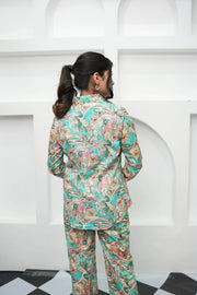 Teal & Beige Printed Co-ord Set - Simroz